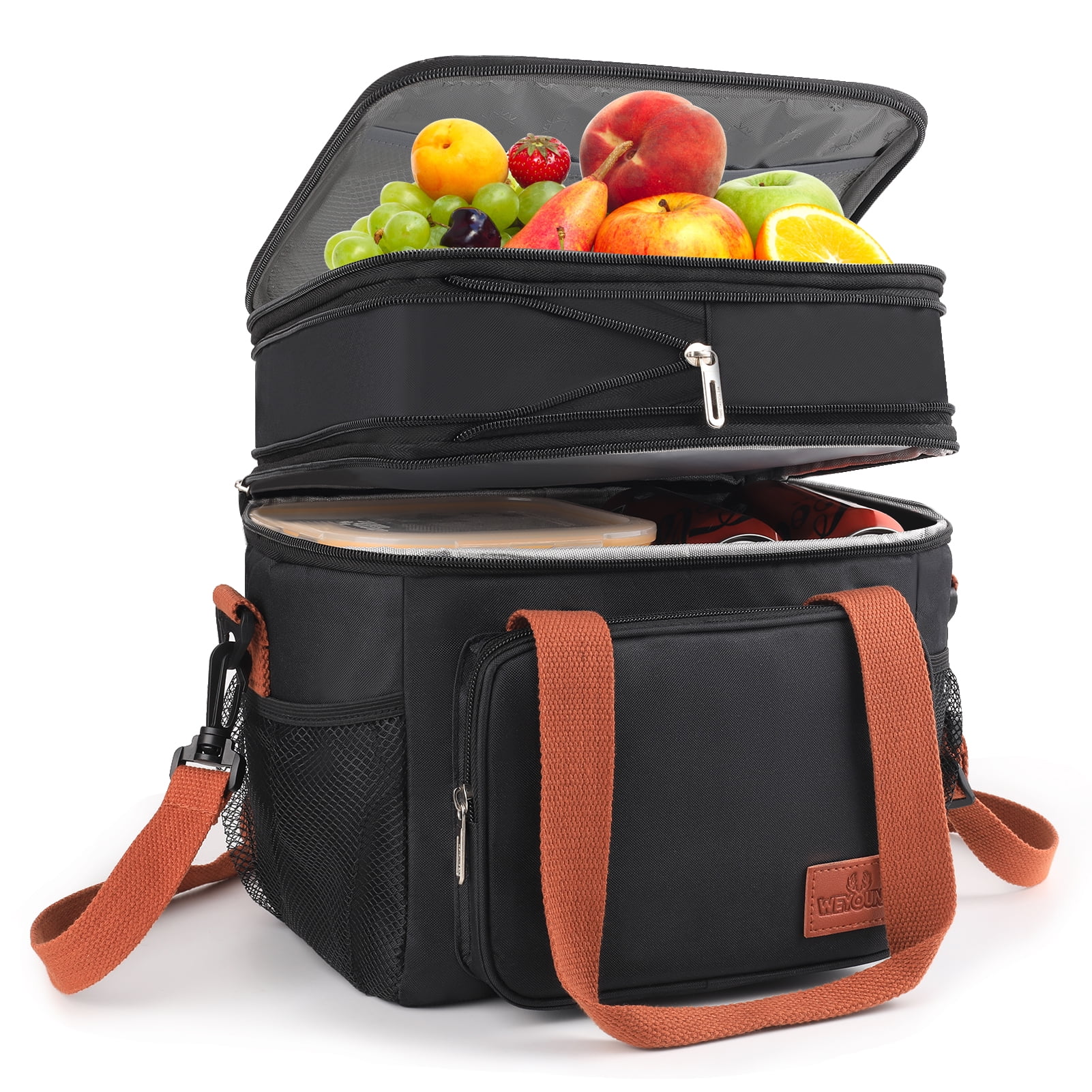 Insulated Lunch Bag 17L Expandable Double Deck Lunch Tote Bag for