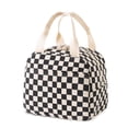 thumbnail image 1 of Insulated Lunch Bag for Women Men, Cute Corduroy Lunch Box Tote Bag Reusable Leakproof Bento Cooler Bag for Work Picnic Travel (Black White Checkered), 1 of 7