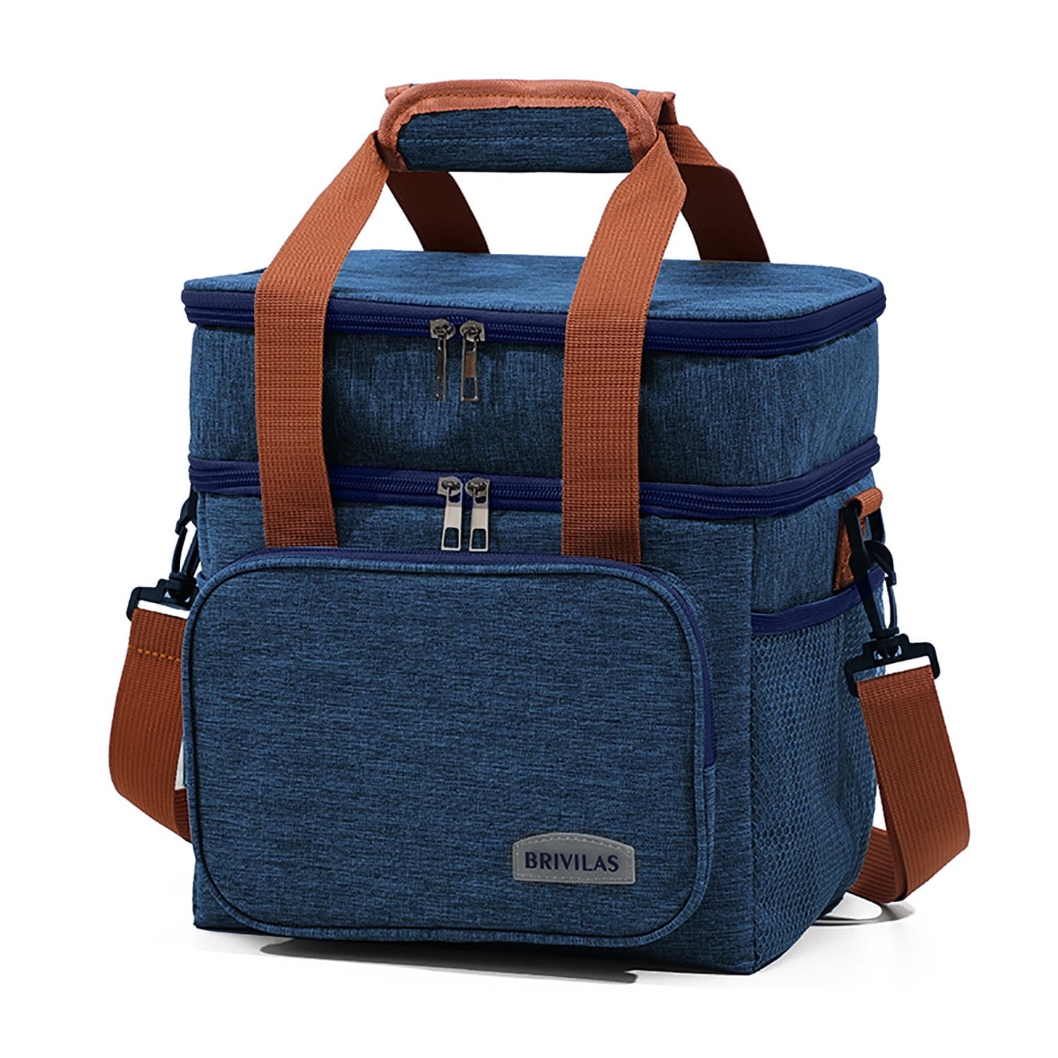 MYSHELL Double Deck Insulated Lunch Bag For Women - 16L, Leakproof, With Shoulder Strap, Corduroy (Cute Design)