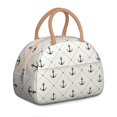 thumbnail image 1 of Insulated Lunch Bag Women, Reusable Anchors Pattern Tote Lunch Box, Leakproof Cooler Lunch Bags for Work Office Travel Picnic, 1 of 6