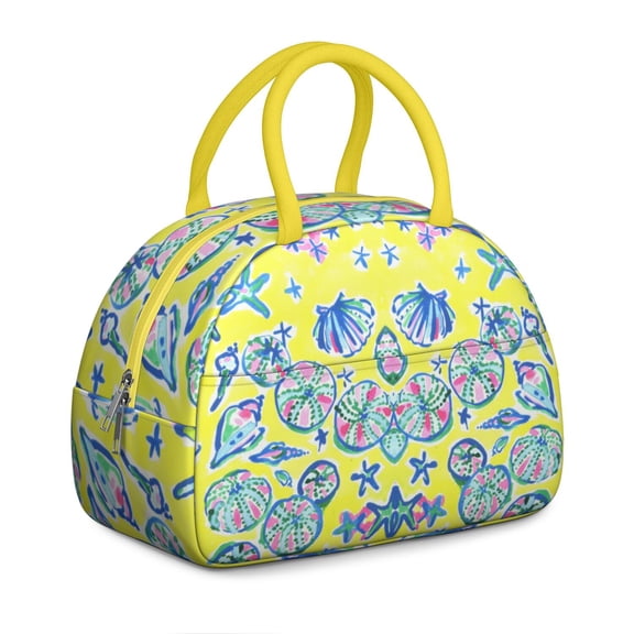 Insulated Lunch Bag Women, Reusable Beautiful Sea Shells Tote Lunch Box, Leakproof Cooler Lunch Bags for Work Office Travel Picnic