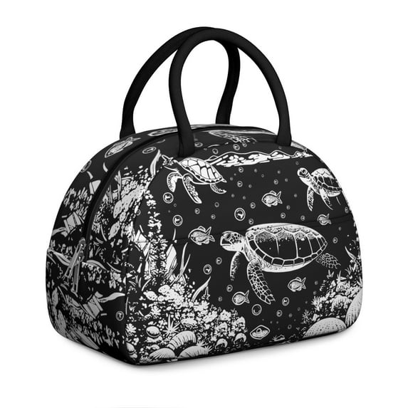 Insulated Lunch Bag Women, Reusable Cute Sea Life Tote Lunch Box, Leakproof Cooler Lunch Bags for Work Office Travel Picnic