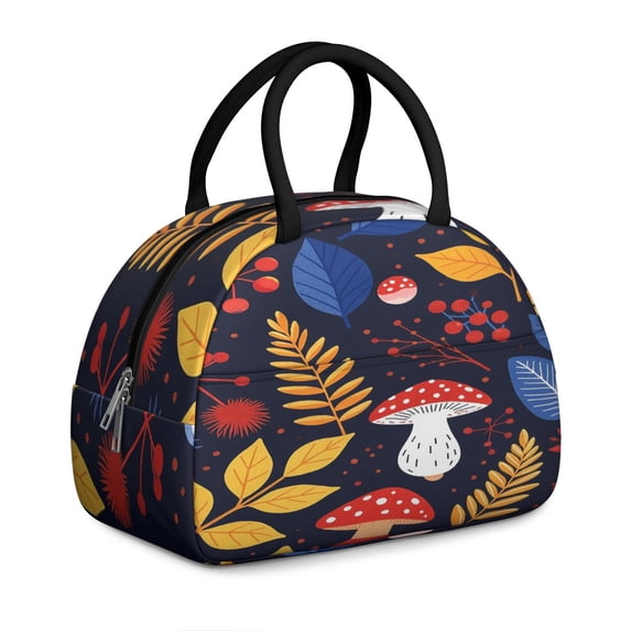 Insulated Lunch Bag Women Reusable Cute Tote Lunch Box for Adult Men Leakproof Cooler Lunch Bags for Office Lunch (Mushroom )