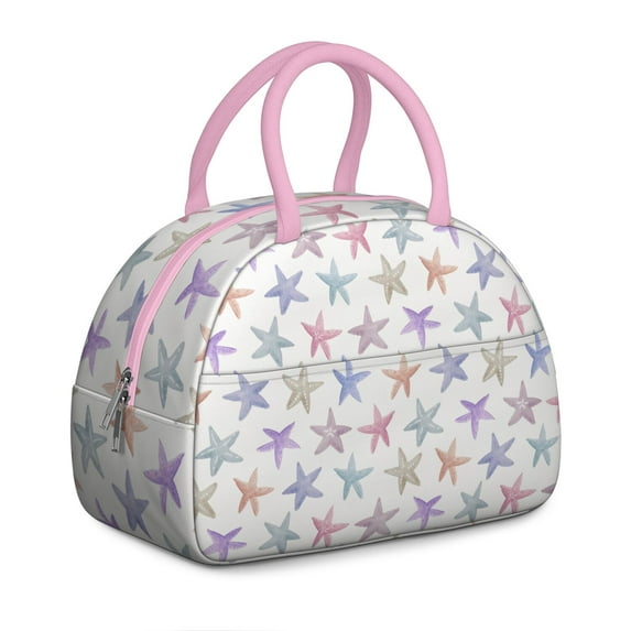 Insulated Lunch Bag Women, Reusable Holiday Starfish Sea Stars Tote Lunch Box, Leakproof Cooler Lunch Bags for Work Office Travel Picnic