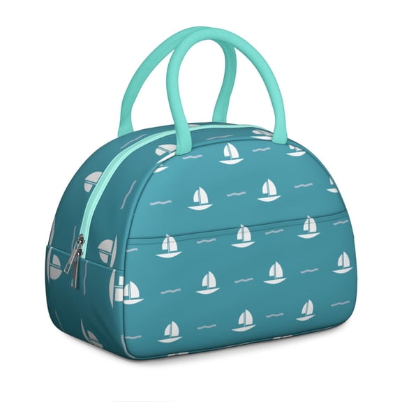 Insulated Lunch Bag Women, Reusable Nautical Boat Sailing Captain-01 Tote Lunch Box, Leakproof Cooler Lunch Bags for Work Office Travel Picnic