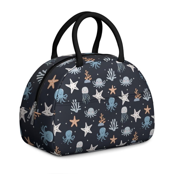 Insulated Lunch Bag Women, Reusable Submarine Octopus Tote Lunch Box, Leakproof Cooler Lunch Bags for Work Office Travel Picnic