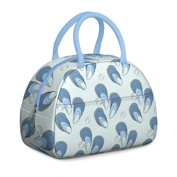 Insulated Lunch Bag Women, Reusable Summer Shells Oysters and Pearls Tote Lunch Box, Leakproof Cooler Lunch Bags for Work Office Travel Picnic
