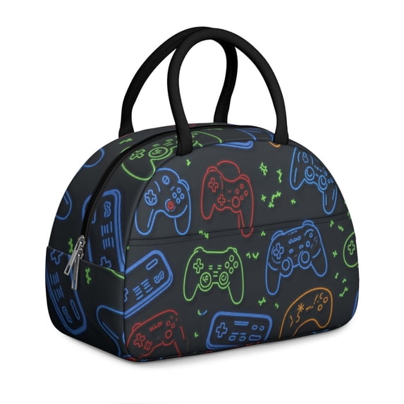 Insulated Lunch Bag Women, Zipper Closure Lunch Tote for Adult Men, Leakproof Cooler Lunch Bags for Work Office Travel Picnic (Game Play )