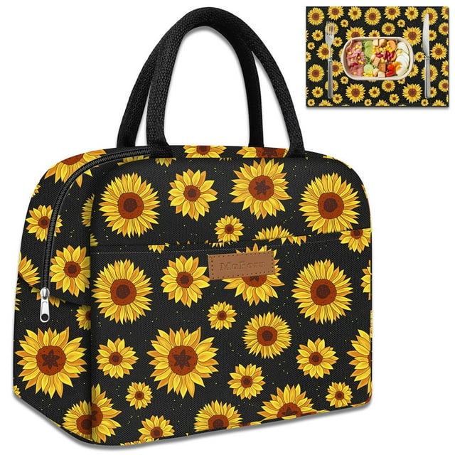 Insulated Lunch Bag Women with Placemat, Large Capacity Reusable Cute