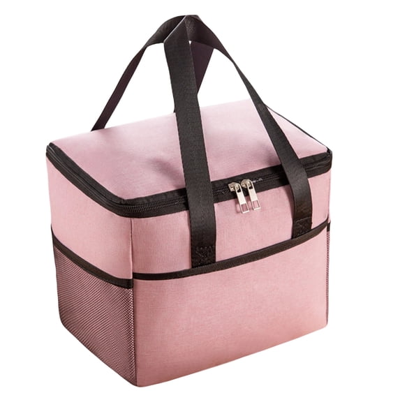 Insulated Lunch Bag for Women 9 Inch Insulated Cooler Bag Soft Sided Cooler Bag Meal Prep Lunch Bag for Work Picnic Portable Pink, 1 Pack