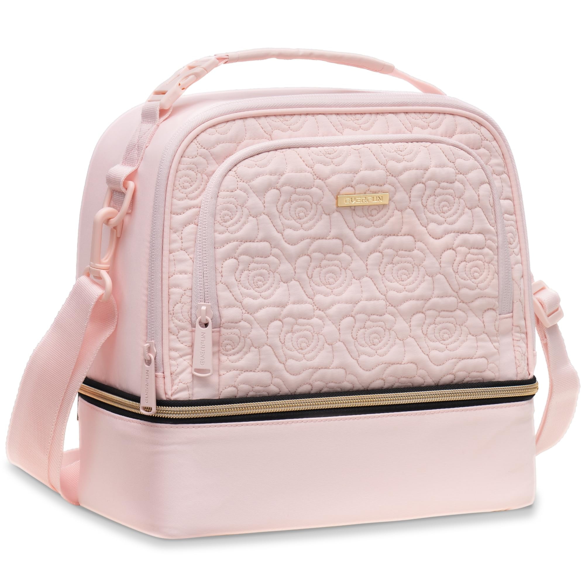 Insulated Lunch Bag for Women Double Deck Lunch Box, 15 Can Leakproof ...