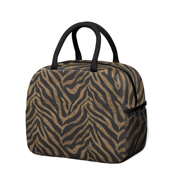 Insulated Lunch Bag for Women, Floral Print Oxford Fabric Lunch Box, Leakproof Thermal Cooler Tote for Work, School & Picnic, Animal Leopard Print