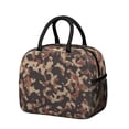thumbnail image 1 of Insulated Lunch Bag for Women, Floral Print Oxford Fabric Lunch Box, Leakproof Thermal Cooler Tote for Work, School & Picnic, Camo, Camouflage Print, 1 of 5