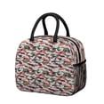 thumbnail image 1 of Insulated Lunch Bag for Women, Floral Print Oxford Fabric Lunch Box, Leakproof Thermal Cooler Tote for Work, School & Picnic, Camo, Camouflage Print, 1 of 5