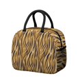 thumbnail image 1 of Insulated Lunch Bag for Women, Floral Print Oxford Fabric Lunch Box, Leakproof Thermal Cooler Tote for Work, School & Picnic, Leopard Animal Print, 1 of 5