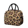 thumbnail image 1 of Insulated Lunch Bag for Women, Floral Print Oxford Fabric Lunch Box, Leakproof Thermal Cooler Tote for Work, School & Picnic, Leopard Animal Print, 1 of 5