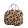 thumbnail image 1 of Insulated Lunch Bag for Women, Floral Print Oxford Fabric Lunch Box, Leakproof Thermal Cooler Tote for Work, School & Picnic, Leopard Animal Print, 1 of 5