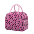 thumbnail image 1 of Insulated Lunch Bag for Women, Floral Print Oxford Fabric Lunch Box, Leakproof Thermal Cooler Tote for Work, School & Picnic, Leopard Animal Print, 1 of 5