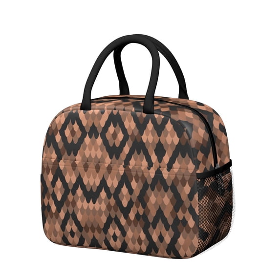 Insulated Lunch Bag for Women, Floral Print Oxford Fabric Lunch Box, Leakproof Thermal Cooler Tote for Work, School & Picnic, Leopard Animal Print
