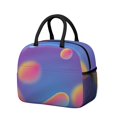 thumbnail image 1 of Insulated Lunch Bag for Women, Floral Print Oxford Fabric Lunch Box, Leakproof Thermal Cooler Tote for Work, School & Picnic, Neon Cyberpunk Print, 1 of 5
