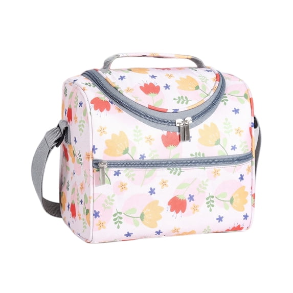 Insulated Lunch Bag for Women Floral Printed Reusable Leakproof Cooler Bag for Work Picnic Beach Gift for Her