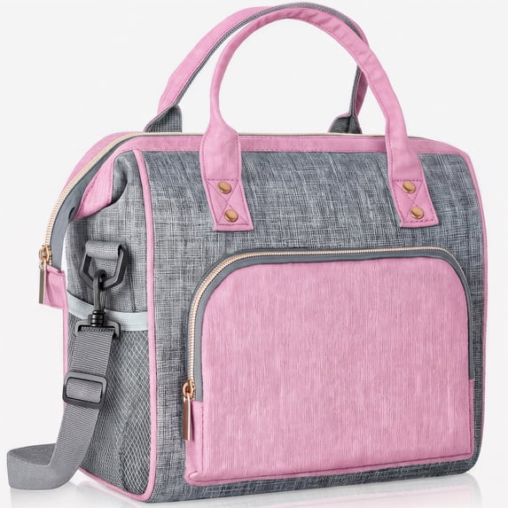 Insulated Lunch Bag for Women, Large 12L Reusable Cooler Lunch Box for Work, Office, Picnic, Leakproof Tote with Shoulder Strap