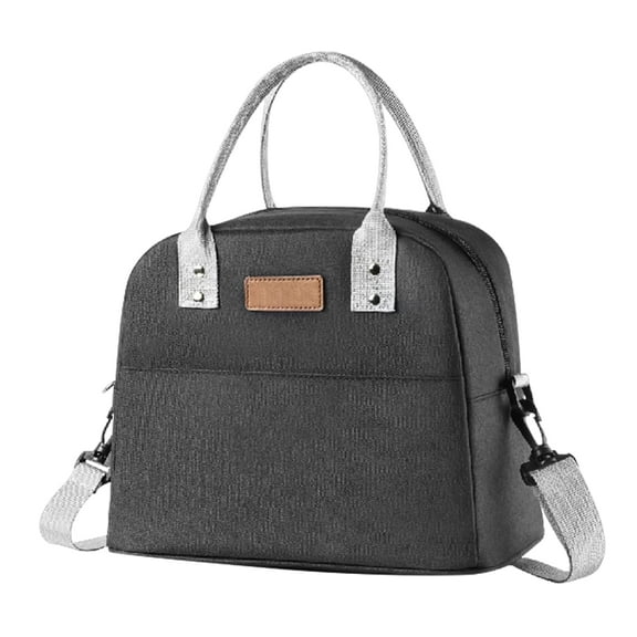Women Lunch Bags for Work Reusable Insulated Lunch Pals Adult Leak-Proof Hot and Cold Tote Bag Balck