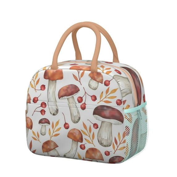Insulated Lunch Bag for Women Men,Lunch Containers Reusable High Capacity Lunch Tote Bags for for Outdoor Activities (Mushroom )