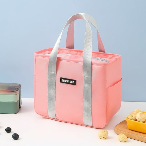 Insulated Lunch Bag for Women Men Teen, Cute Lunch BoxReusable Insulated Lunch Bag With Side Pocket, Cute Lunch Bag, Adult Lunch Bags (D, One Size)