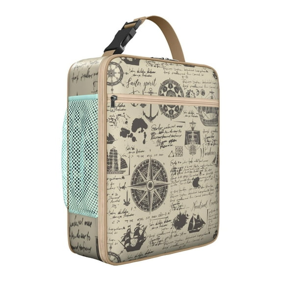 Insulated Lunch Bag with Nautical Theme – Reusable Soft Cooler & Thermal Meal Tote for Men and Women