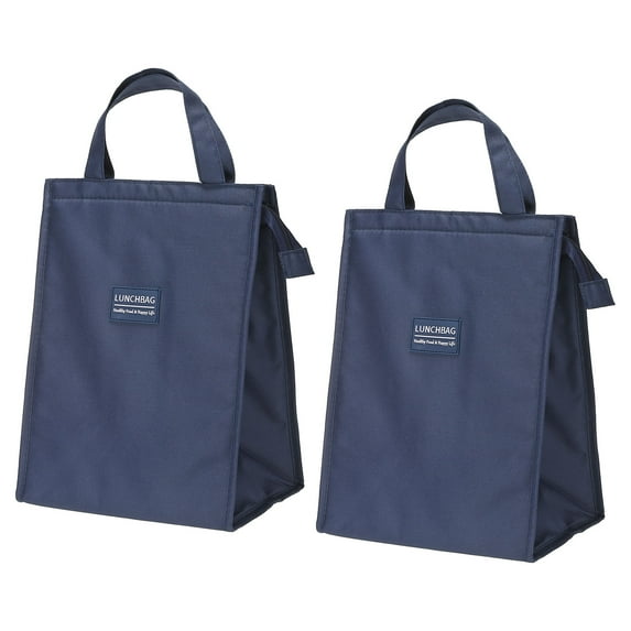 Insulated Lunch Bags, 2Pack 10"x6"x13" Lunch Portable Containers Bag, Dark Blue