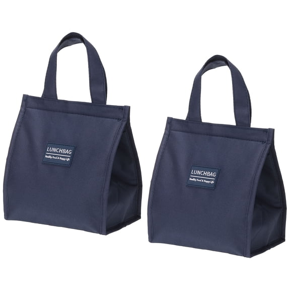 Insulated Lunch Bags, 2Pack 8"x5"x9" Lunch Portable Containers Bag, Dark Blue