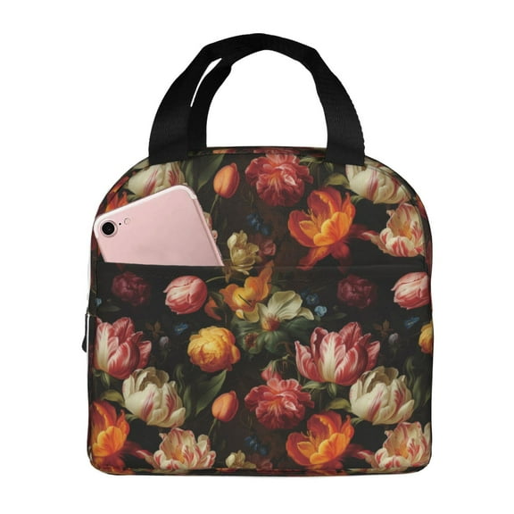 Insulated Lunch Bags for Men Women Work - Colorful tulips Soft Cooler Bag Insulated for Travel, Water Proof Small Adult Lunch Box for Men Women, Lunch Tote Bag for Women Men