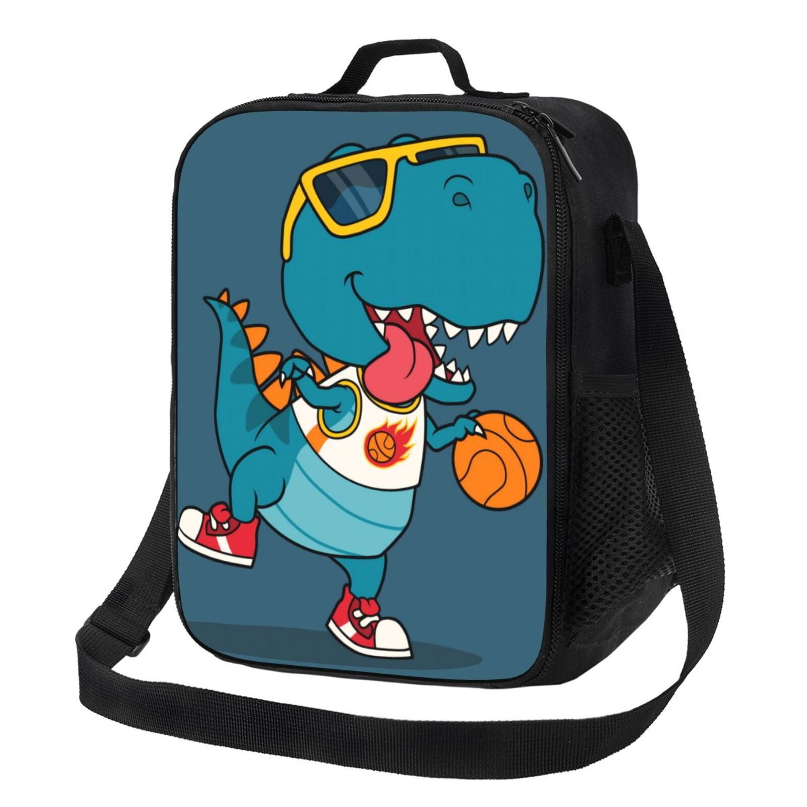 Insulated Lunch Bags for Women Men, Basketball Dinosaur Play Lunch Box