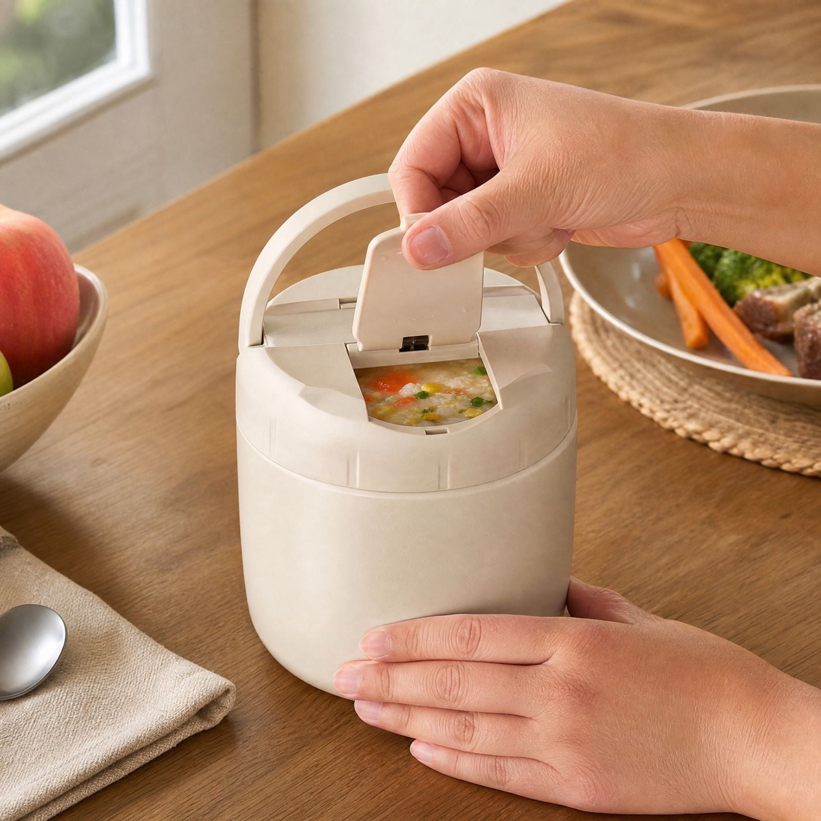 Ss Container For Rice Storage Insulated Lunch Box 5.12X4.7X4.7 Inch Stainless Steel Thermal Food ...