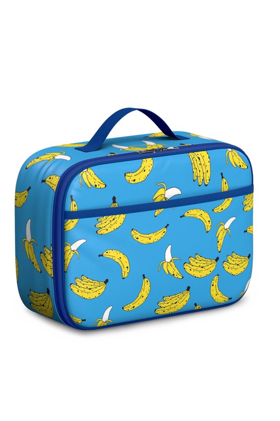 Insulated Lunch Box Bag With Vibrant Banana Pattern, Durable And Washable, Lightweight Food Carry Bag For Preschoolers And Elementary . Cute, Kawaii, Cartoon Banana Lover Design