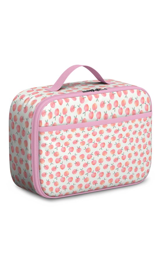 Insulated Lunch Box Bag With Vibrant Peach Pattern, Durable And Washable, Lightweight Food Carry Bag For Preschoolers And Elementary . Modern, Sweet, Cute, Kawaii Peach Lover Design