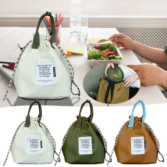 Insulated Lunch Box Bag | Waterproof Leak-Proof Portable Thermal Tote | Large Capacity Food Storage Handbag with Shoulder Strap | 18.5x25.5cm | Office Commuting Picnic
