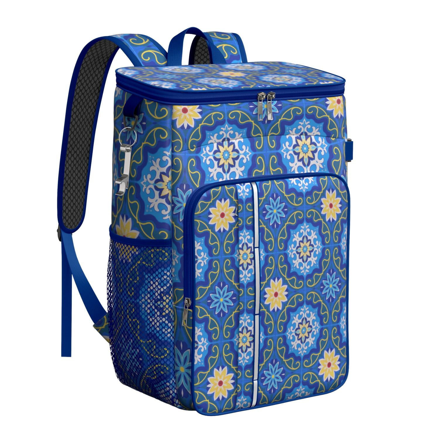 Insulated Lunch Box Cooler Backpack Bohemian Tribal Lunch Backpack Leak Proof Travel Camping Lunch Backpack Outdoor Cutlery Backpack for Anglers Family Travelers