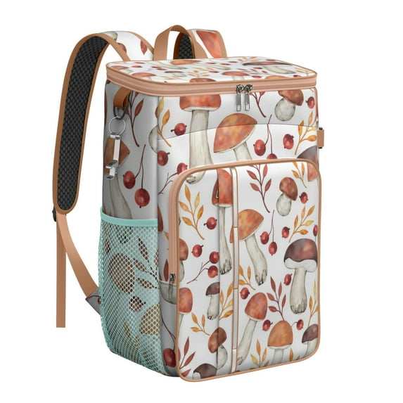 Insulated Lunch Box Cooler Backpack Mushroom Lunch Backpack Leak Proof Travel Camping Lunch Backpack Office Lunch Storage for Outdoor Enthusiasts