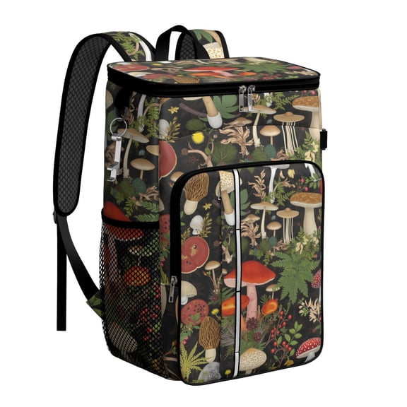 Insulated Lunch Box Cooler Backpack Mushroom Lunch Backpack Leak Proof Travel Camping Lunch Backpack Outdoor Cutlery Backpack for Camping Hiking