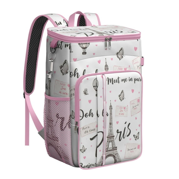 Insulated Lunch Box Cooler Backpack Paris Lightweight Insulated Backpack Cooler Leak Proof Travel Camping Lunch Backpack Office Lunch Storage for Anglers Family Travelers