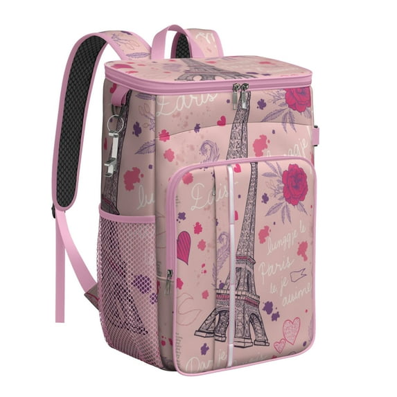 Insulated Lunch Box Cooler Backpack Paris Lightweight Insulated Backpack Cooler Leak Proof Travel Camping Lunch Backpack Outdoor Cutlery Backpack for Anglers Family Travelers