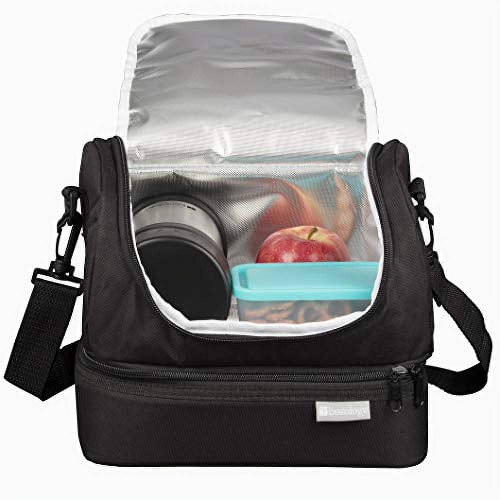 Bentology Insulated Lunch Box Dual Compartment Lunchbox Bag Tote with