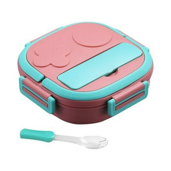Insulated Lunch Box, Stainless Steel Leakproof Food Container with Spoon, for Daycare, Outdoor,Pink,1PC