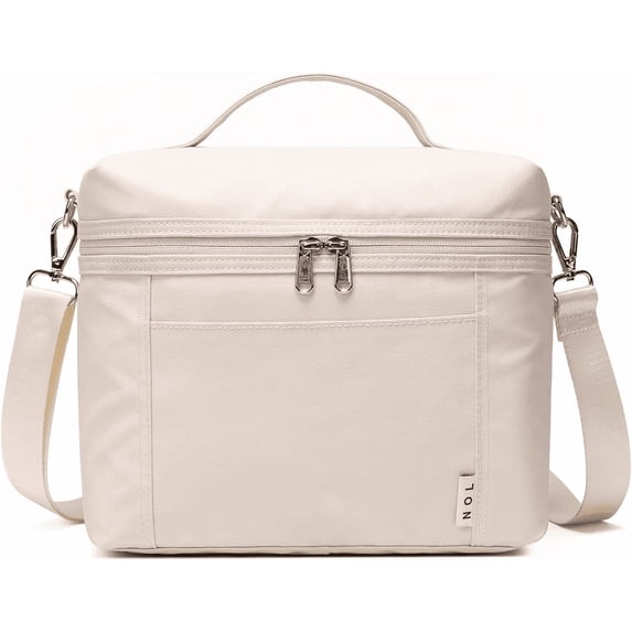 Cream Insulated Lightweight Waterproof Multiple Pockets Adjustable Shoulder Strap Nylon Cooler Bag