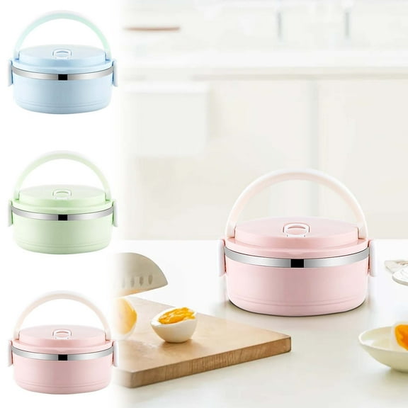 Insulated Lunch Box under $5! CQCYD Portable Stainless Steel Lunch Box, Circular Insulated Food Container, Teen Office Bento Box for Meal Prep