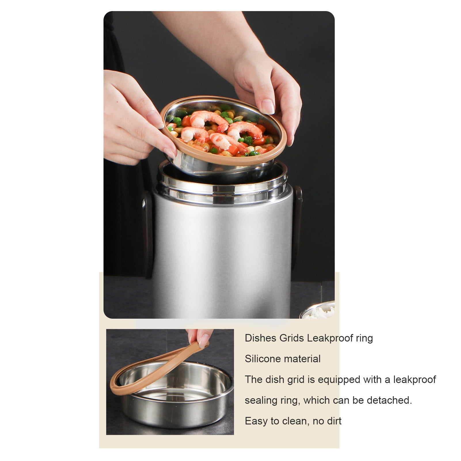 Insulated Lunch Containers Stainless Steel Vacuum Food Jar Thermal Box