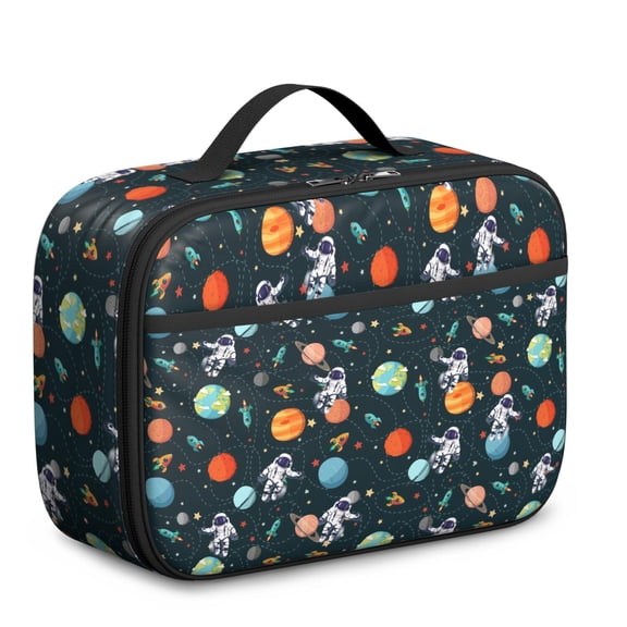 Insulated Lunch Tote Featuring Colorful Outer Space, Planet, Moon and Stars, and Cosmic Nebula Art – Durable Lunch Bag for Space Geek , School, and Daycare Use