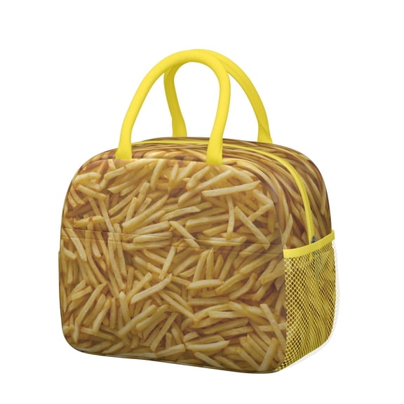 Insulated Lunch Tote for French Fries Lovers - Waterproof & Thermal Reusable Lunch Bag for Office, School, Travel - Cute & Stylish Snack Tote with Spacious Storage - Leakproof & Durable